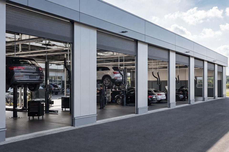 Service auto modern cu mai multe posturi